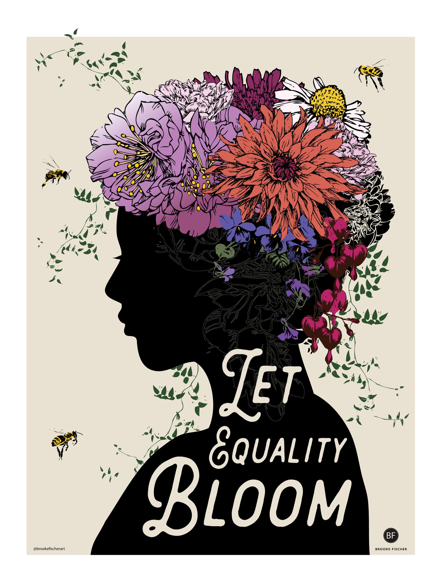 Illustration titled "Let Equality Bloom" colored in for illustration and inspiration purposes